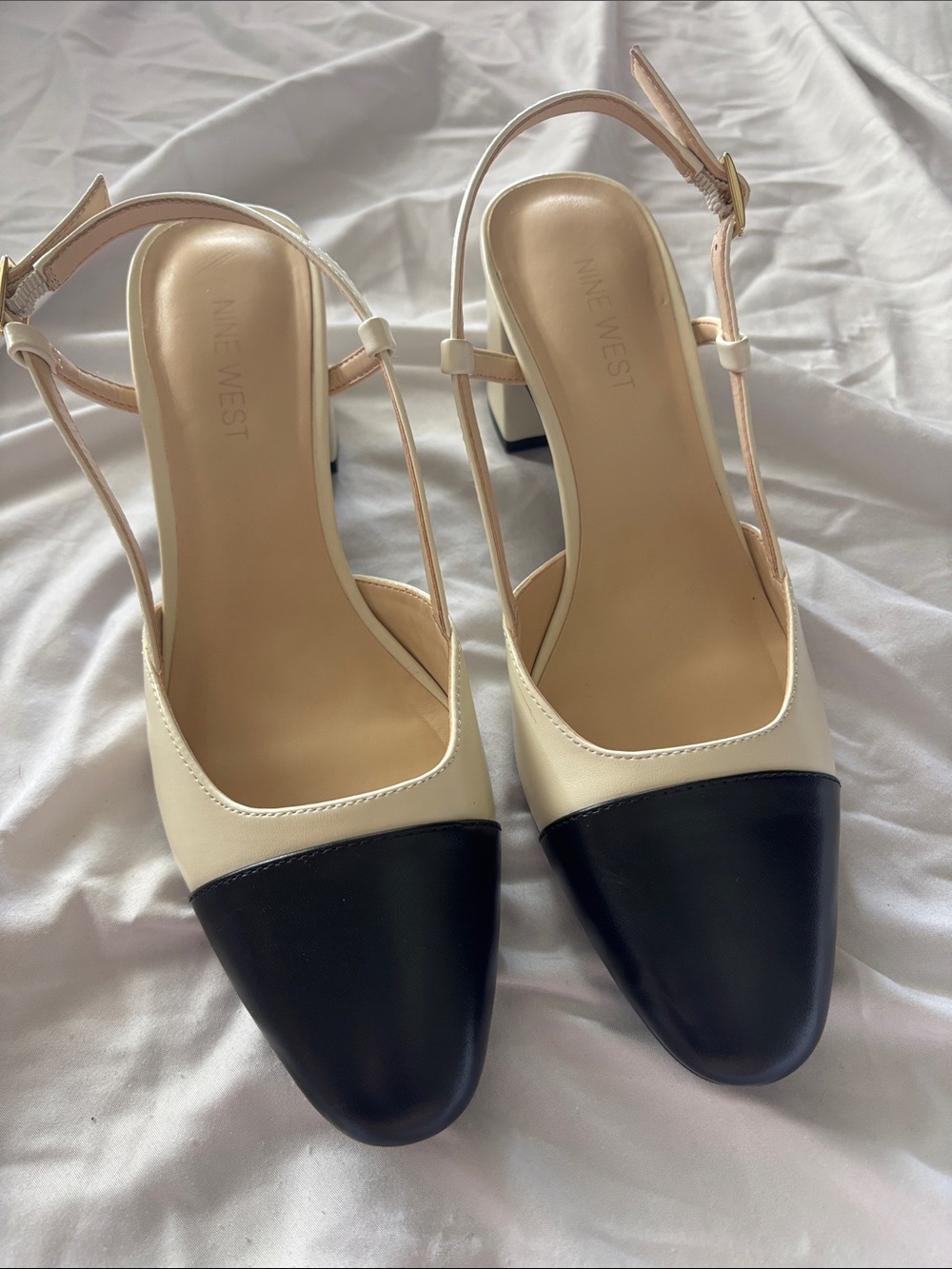 Color Block Slingback Heels